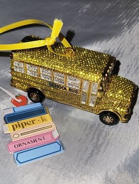 Piper K School Bus Ornament